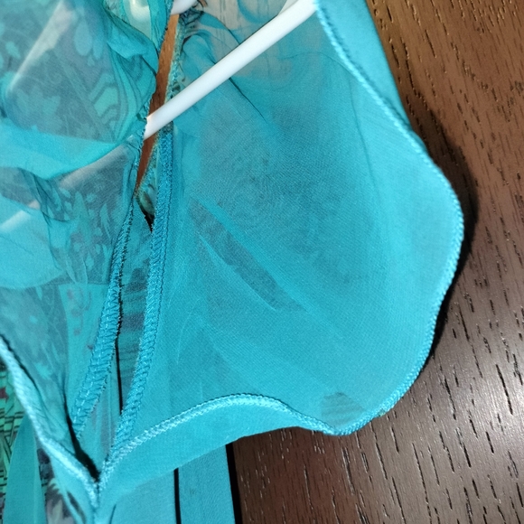 Turquoise Rue 21 sheer blouse - Picture 4 of 8